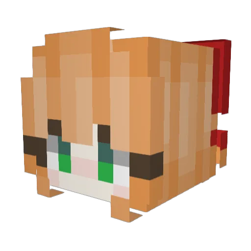 Silo_unlock Minecraft avatar head, 3D render
