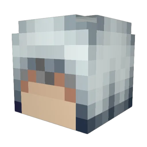 Silted Minecraft avatar head, 3D render