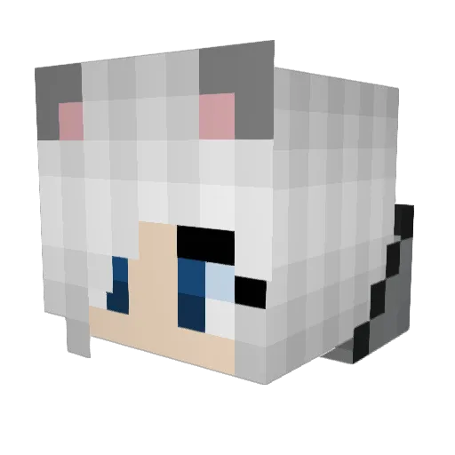 Silv3rWolf Minecraft avatar head, 3D render