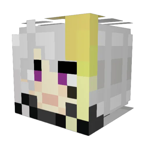 Silva_core Minecraft avatar head, 3D render