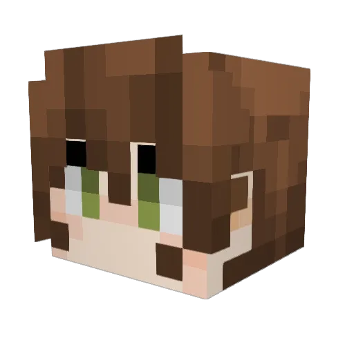 Silvado Minecraft avatar head, 3D render