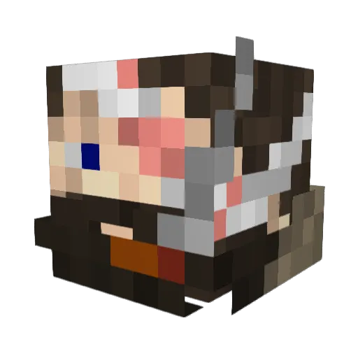 Silvenium Minecraft avatar head, 3D render