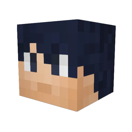 Silver000 Minecraft avatar head, 3D render