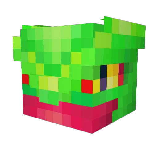 Silver048 Minecraft avatar head, 3D render