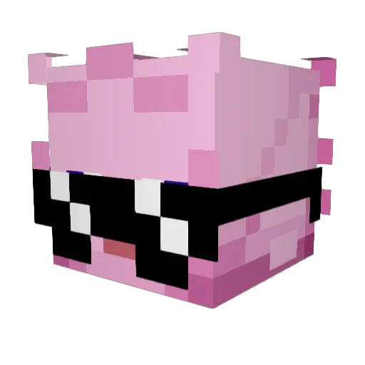 Silver225 Minecraft avatar head, 3D render