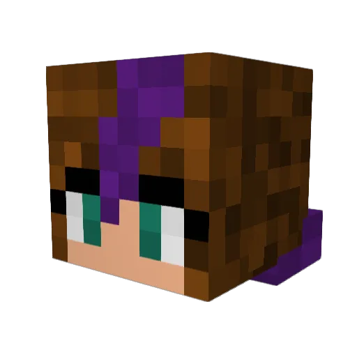 Silver3_ Minecraft avatar head, 3D render