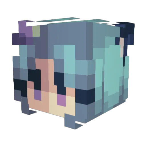 Silver424 Minecraft avatar head, 3D render