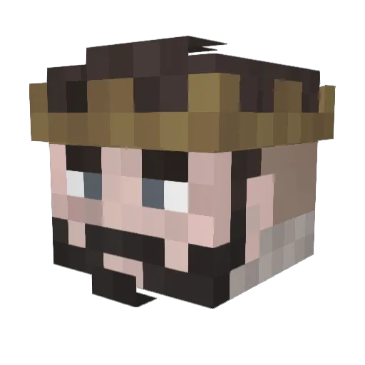 Silver8203 Minecraft avatar head, 3D render