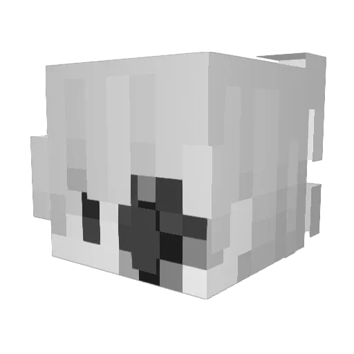 SilverAlcor Minecraft avatar head, 3D render
