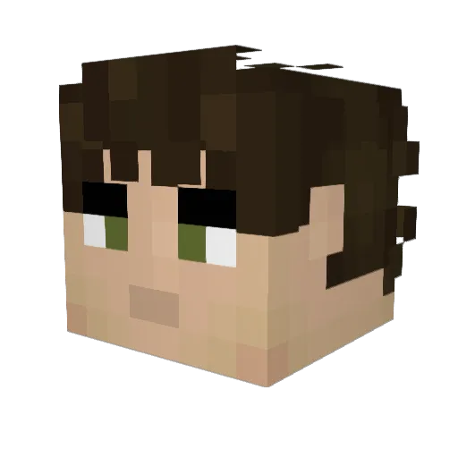 SilverBanshoMan Minecraft avatar head, 3D render
