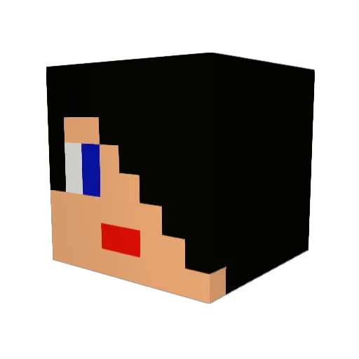 SilverBlack0 Minecraft avatar head, 3D render