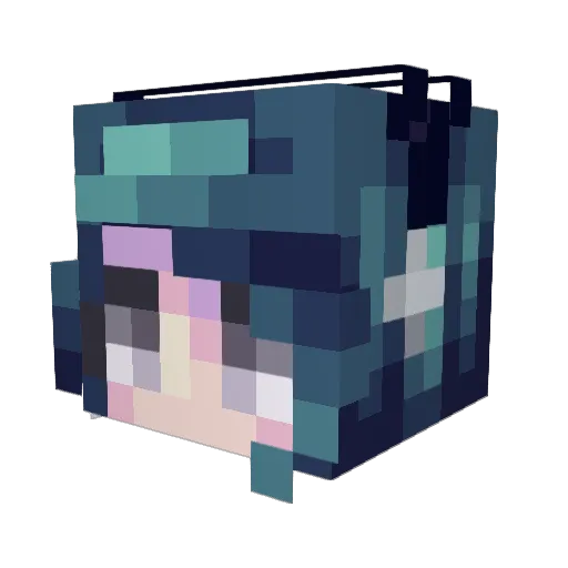 SilverEnaGirl Minecraft avatar head, 3D render