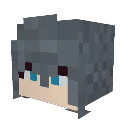 SilverFluid Minecraft avatar head, 3D render