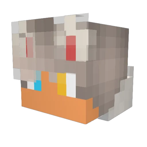 SilverFox360 Minecraft avatar head, 3D render