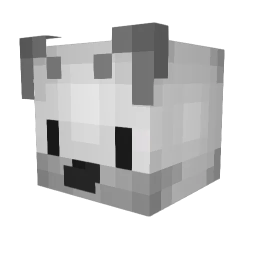 SilverFox_YT Minecraft avatar head, 3D render