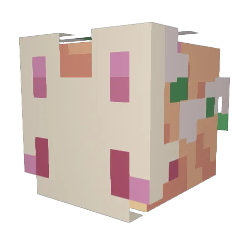 SilverFru Minecraft avatar head, 3D render