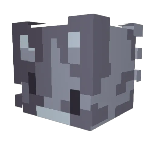 SilverGBA Minecraft avatar head, 3D render