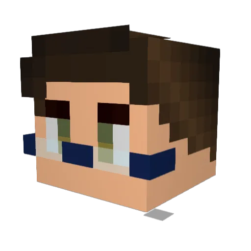 SilverGearz Minecraft avatar head, 3D render