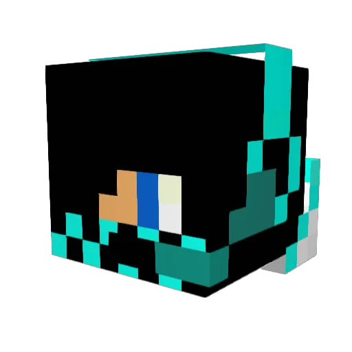 SilverHaxX Minecraft avatar head, 3D render