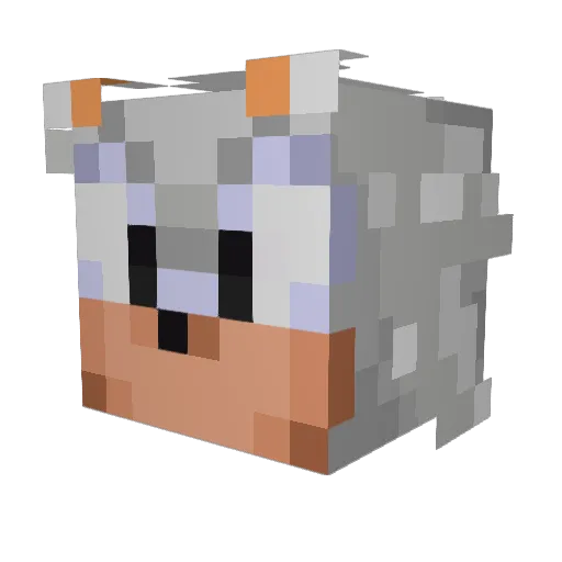 SilverMilkshake_ Minecraft avatar head, 3D render
