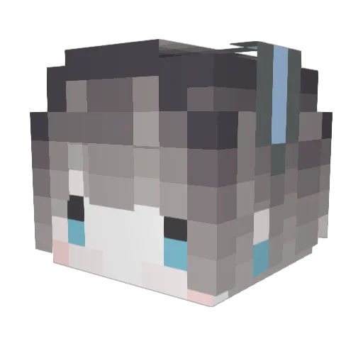 SilverNoct Minecraft avatar head, 3D render