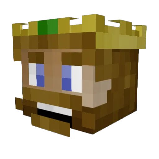 SilverNoob Minecraft avatar head, 3D render
