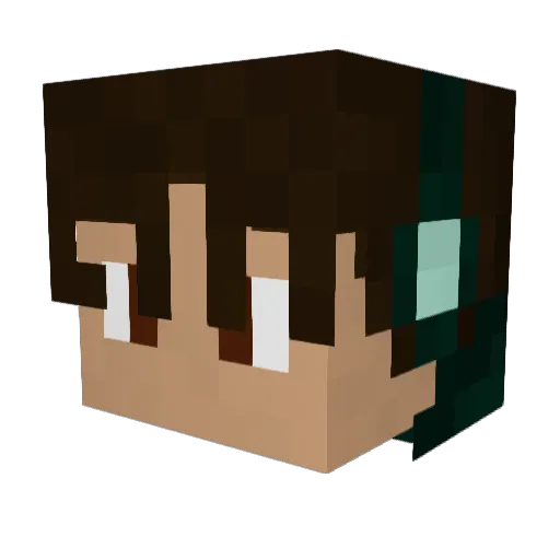 SilverPuppet_ Minecraft avatar head, 3D render