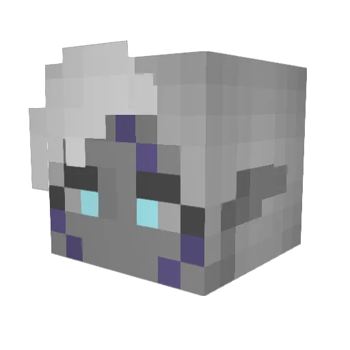 SilverSnuffles Minecraft avatar head, 3D render