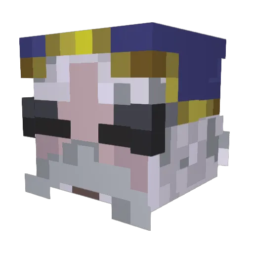 SilverSpartan217 Minecraft avatar head, 3D render