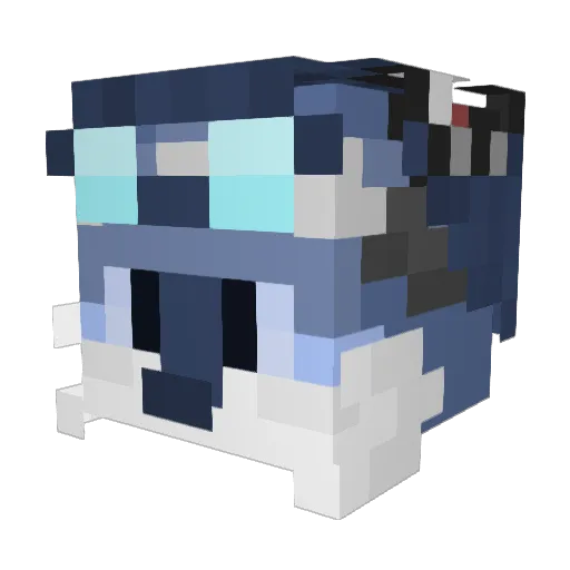 SilverSpectre Minecraft avatar head, 3D render