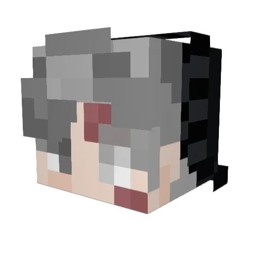 SilverSuited Minecraft avatar head, 3D render