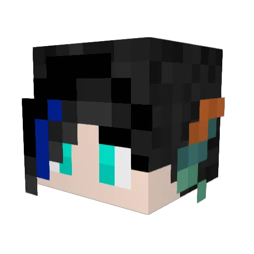 SilverT45 Minecraft avatar head, 3D render