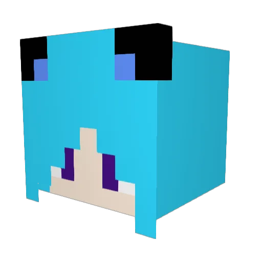 SilverTheEmoNeko Minecraft avatar head, 3D render