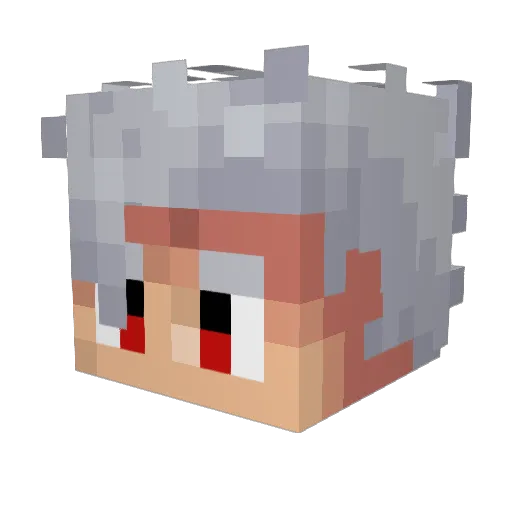 Silver_26 Minecraft avatar head, 3D render