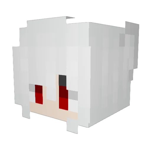 Silver_8 Minecraft avatar head, 3D render