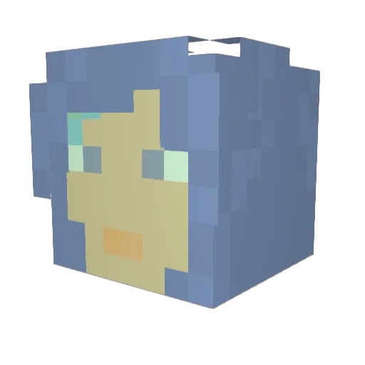 Silver_Elb Minecraft avatar head, 3D render