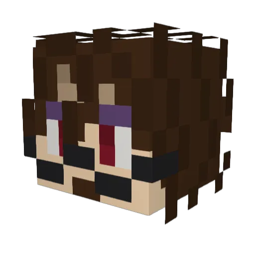 Silver_Irys Minecraft avatar head, 3D render
