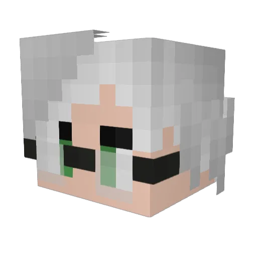 Silver_Ji Minecraft avatar head, 3D render