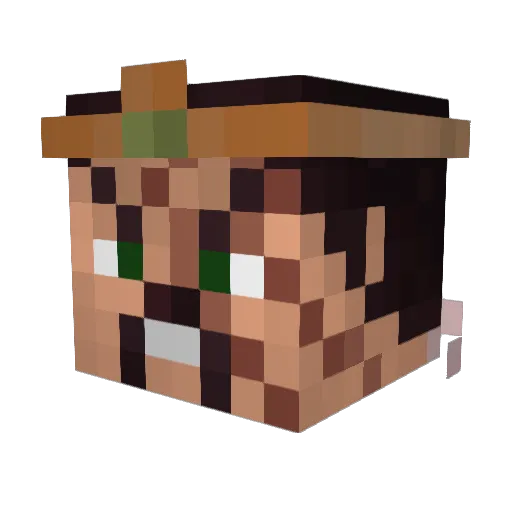 Silveral Minecraft avatar head, 3D render