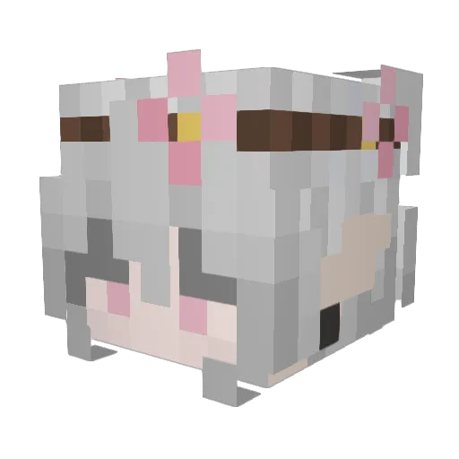 Silverbby Minecraft avatar head, 3D render