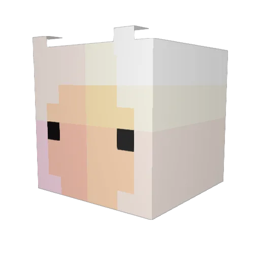 Silverbell_ Minecraft avatar head, 3D render