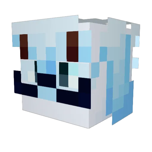Silverc10 Minecraft avatar head, 3D render