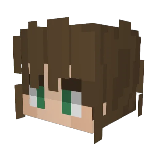 Silverdarlin Minecraft avatar head, 3D render