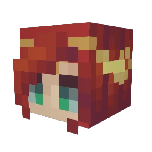 Silverhearte Minecraft avatar head, 3D render