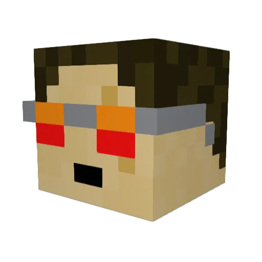 Silverim0 Minecraft avatar head, 3D render