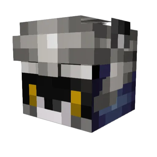 Silverism Minecraft avatar head, 3D render