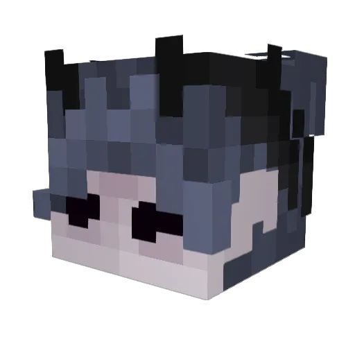 Silveristired Minecraft avatar head, 3D render