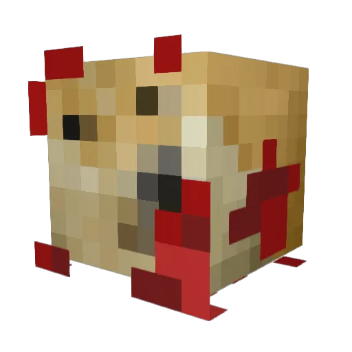 Silvermon Minecraft avatar head, 3D render