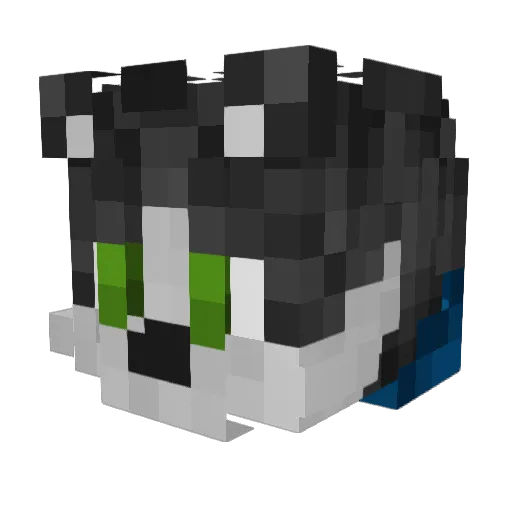 Silverny Minecraft avatar head, 3D render