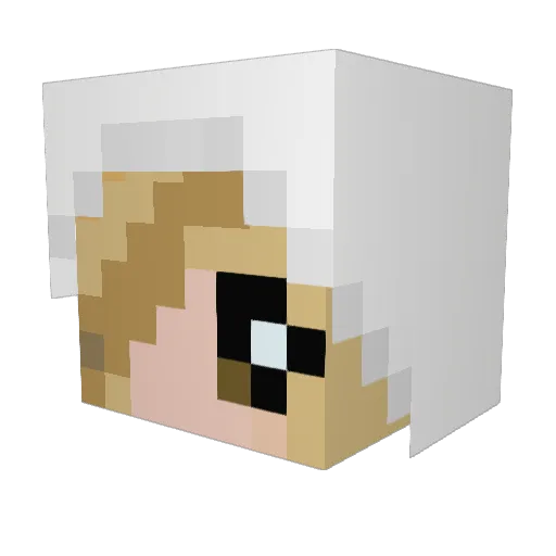 Silverpool Minecraft avatar head, 3D render